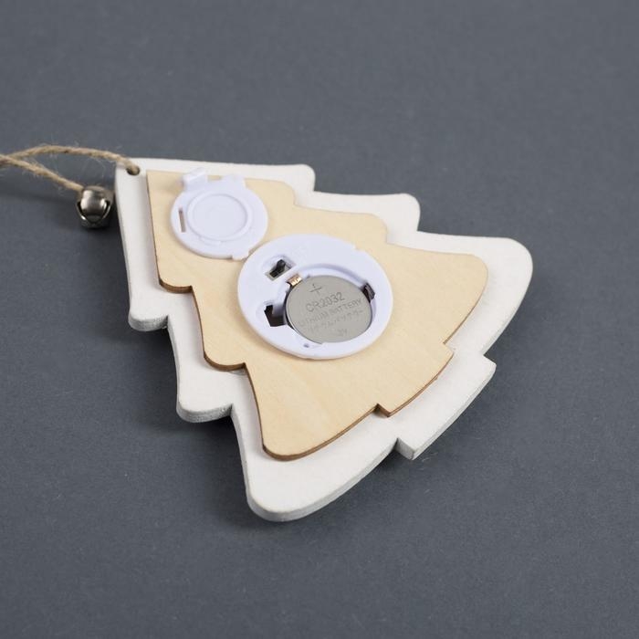 Ёлочная игрушка «Ёлочка с оленем», от батареек, свечение тёплое белое Ёлочная игрушка «Ёлочка с оленем», от батареек, свечение тёплое белое