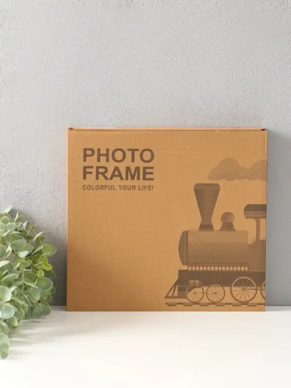 Фоторамка пластик 13х18 см "Зайка в поезде" розовый 3х27,5х24,8 см