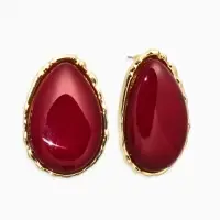 Серьги "Винтаж", капля, цвет бордовый в золоте