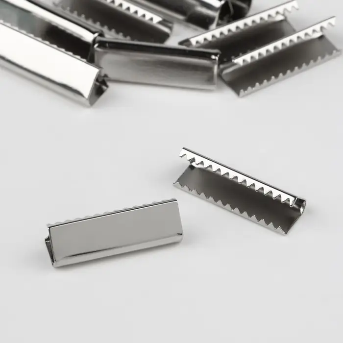 Наконечник-зажим для стропы, 6.5×20 мм, 10 шт., цвет серебряный Наконечник-зажим для стропы, 6.5×20 мм, 10 шт., цвет серебряный