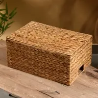 Корзинка прямоугольная, 44&times;30&times;20 см, водный гиацинт