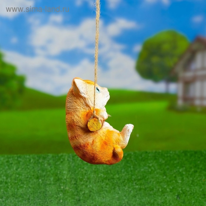 Подвесной декор  Подвесной декор "Котенок" 10х10х15см рыжий