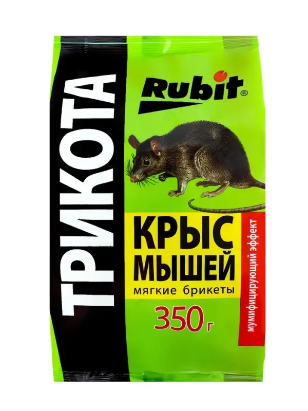 Тесто-брикет  от крыс и мышей "Rubit", приманка, 350 г