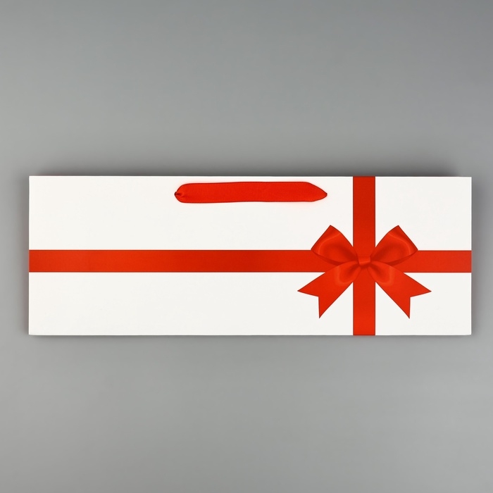 Пакет под бутылку горизонтальный «Бант», 36 × 10 × 13 см