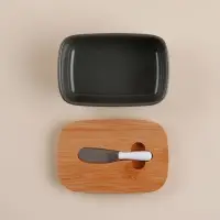 Маслёнка SL Home &laquo;Каса Перфекто&raquo;, с ножом для масла, бамбуковая крышка, 15&times;10&times;5.5 см