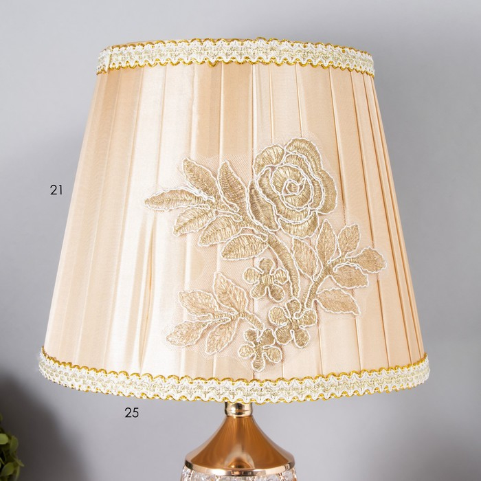 Лампа настольная  Лампа настольная "Авантюризм" 1x60Вт E27 золото низ подсветка 29х29х43 см RISALUX