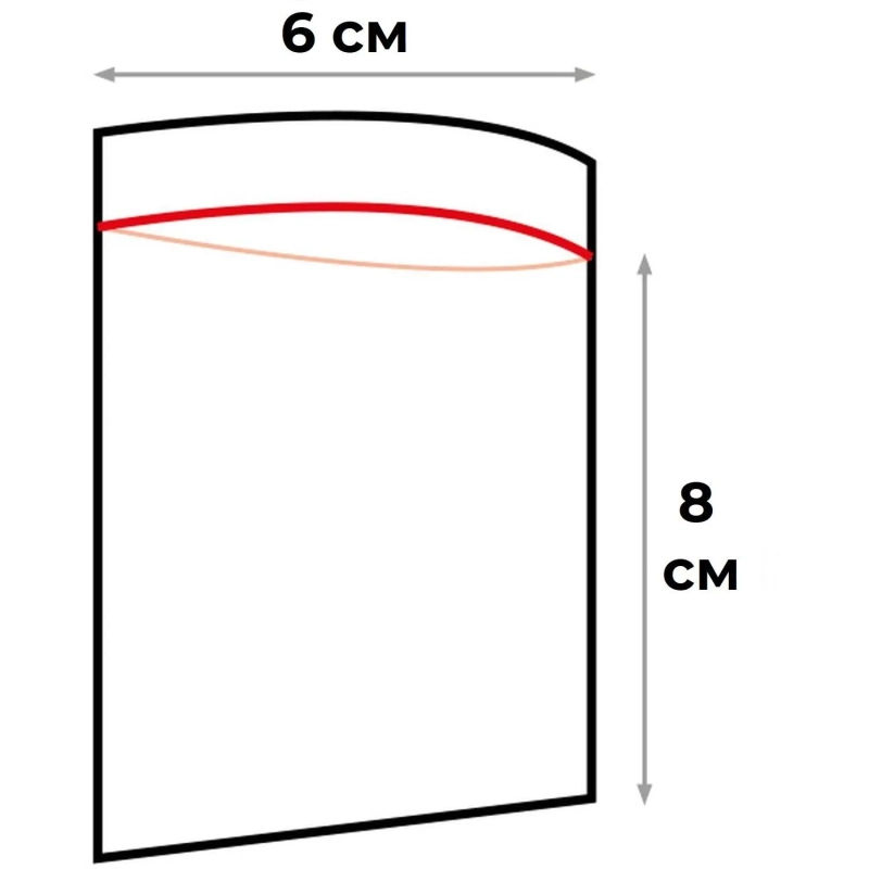 Пакет с замком (Zip Lock) 6х8 см, 45 мкм, 100 шт/уп