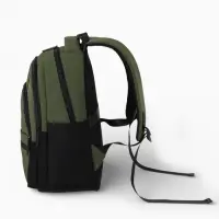 Рюкзак, 26*14*39 см, 2 отд 5н/карм, Комби, Водонепрон. дно, зеленый/черн