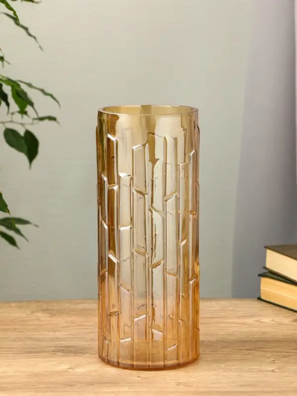 Ваза стекло настольная  Ваза стекло настольная "Мэнди" 29х12 см, коричневый