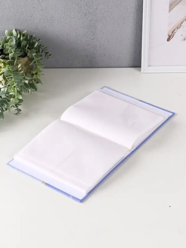 Фотоальбом 200 фото 10X15см,"Три пуговки", голубой, ПП карм.