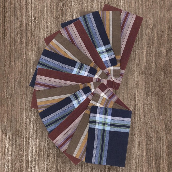 Набор мужских носовых платков 45447D-1721 38х38см 12шт жаккард сатин 81г/м, хл100% Набор мужских носовых платков 45447D-1721 38х38см 12шт жаккард сатин 81г/м, хл100%