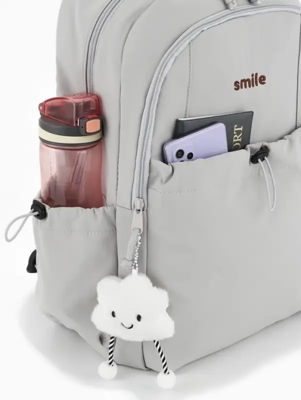 Рюкзак школьный, однотонный, 32&times;14&times;45 см, серый