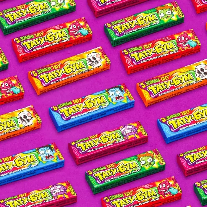 Жевательная резинка в пластинках «ТАТУ-БУМ», ассорти, 12.5 г Жевательная резинка в пластинках «ТАТУ-БУМ», ассорти, 12.5 г