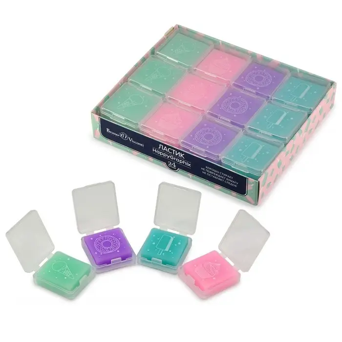 Ластик HappyGraphix Zefir квадратный, мягкий, МИКС Ластик HappyGraphix Zefir квадратный, мягкий, МИКС