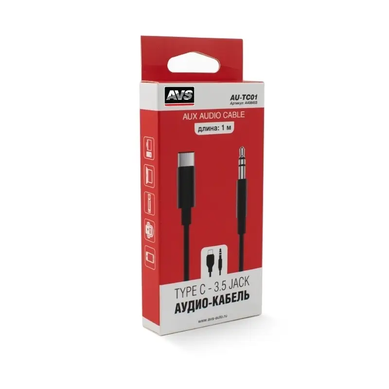Кабель AVS Type C - 3.5 Jack (1м) AU-TC01
