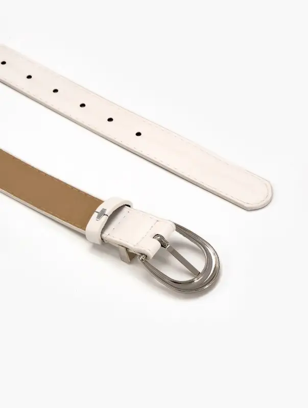 Ремень женский &laquo;Кэлли&raquo;, 110&times;3 см, пряжка металл, серебристая, белый