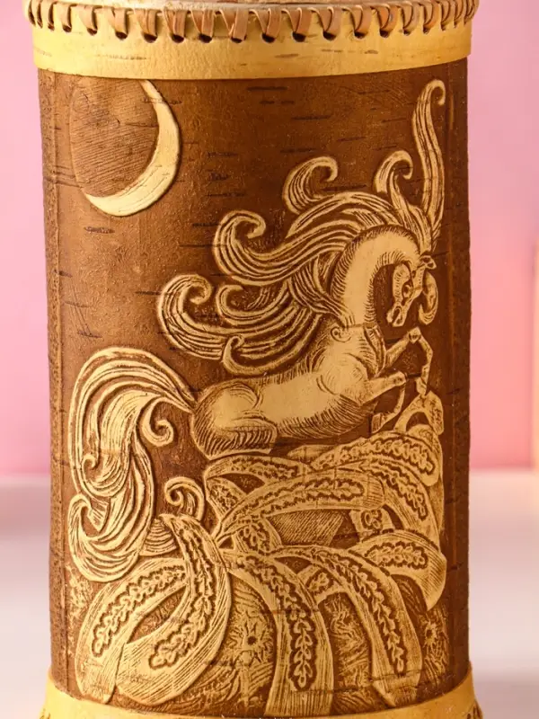 Туес большой Туес большой "Конек-Горбунок", D13 смхH(с хватком)27,5 см, береста