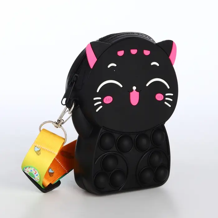 Сумка детская для девочки на молнии «Выбражулька», pop it, цвет чёрный Сумка детская для девочки на молнии «Выбражулька», pop it, цвет чёрный