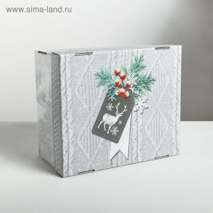 Коробка подарочная новогодняя складная «Уютные мгновения», 31,2 х 25,6 х 16,1 см, Новый год Коробка подарочная новогодняя складная «Уютные мгновения», 31,2 х 25,6 х 16,1 см, Новый год