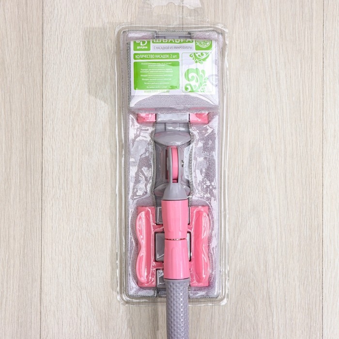 Швабра для мытья пола плоская Доляна, насадка из микрофибры 40×12 см, телескопическая стальная ручка 74-109 см, цвет МИКС Швабра для мытья пола плоская Доляна, насадка из микрофибры 40×12 см, телескопическая стальная ручка 74-109 см, цвет МИКС