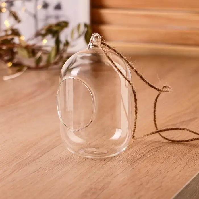 Флорариум &laquo;Цилиндр&raquo;, с верёвкой, d=5&times;6 см, 8&times;12 см