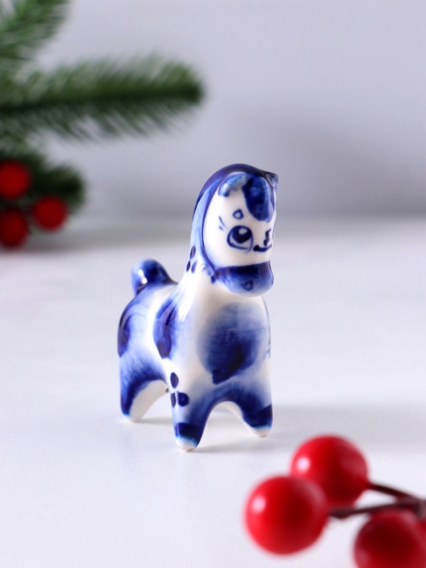 Сувенир Конь Мираж, 6,5х5,5х2,5 см, гжель Сувенир Конь Мираж, 6,5х5,5х2,5 см, гжель