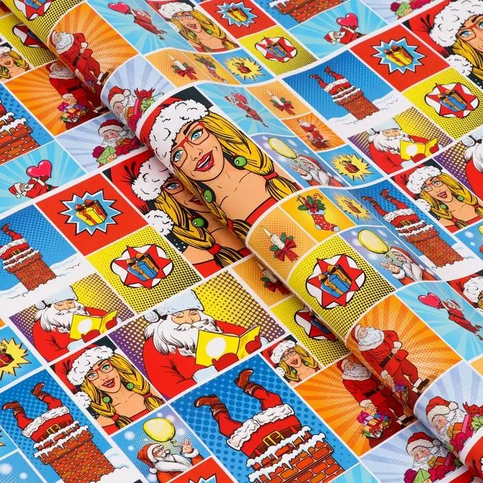 Бумага упаковочная глянцевая "Pop - art новогодний сюрприз", 70×100 см