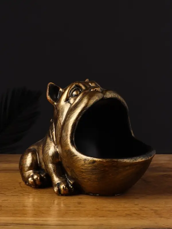 Подставка для мелочей "Бульдог" 15х20х11 см, золото