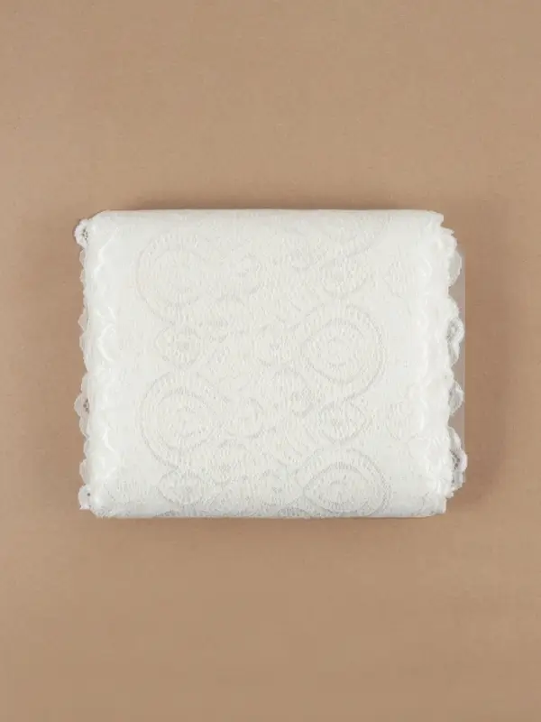 Кружевная эластичная ткань &laquo;Павлин&raquo;, 180 мм, 23&plusmn;1 м, белая