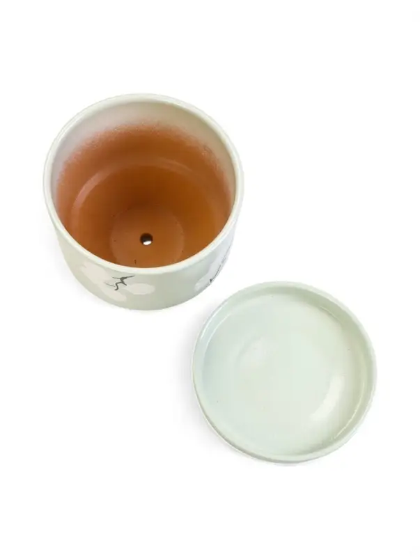 Горшок цветочный с поддоном 1,7 л, керамика  Горшок цветочный с поддоном 1,7 л, керамика "Листья" (М)