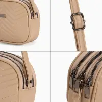 Сумка женская кросс-боди на молнии, 19&times;7&times;15 см, бежевая