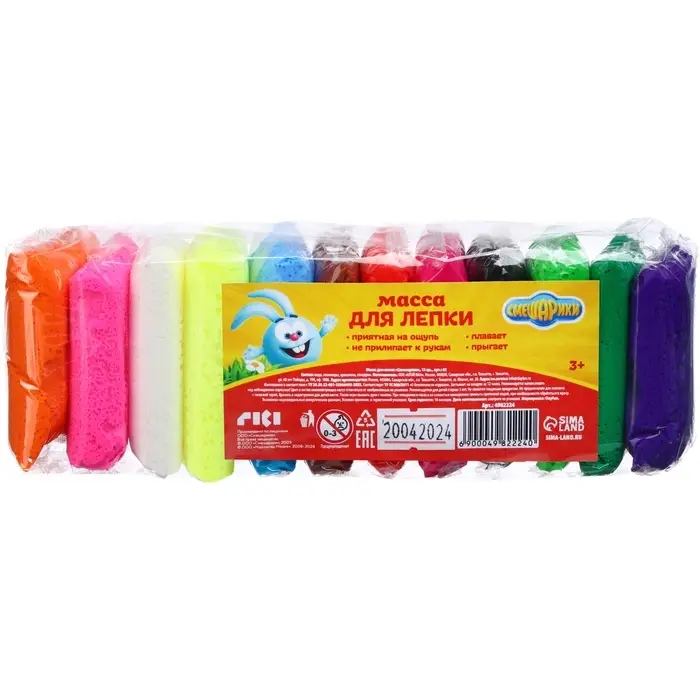 Воздушный пластилин, прыгающий &laquo;Смешарики&raquo;, 12 цветов
