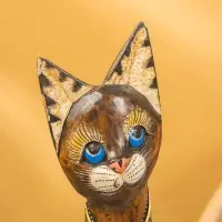 Сувенир «Кошка», 60×14×6 см, дерево, коричневый, МИКС