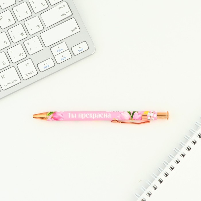 Ручка шариковая, синяя паста, 0.7 мм, пластик «Ты прекрасна» Ручка шариковая, синяя паста, 0.7 мм, пластик «Ты прекрасна»