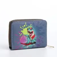 Кошелёк детский на молнии Выбражулька &laquo;Динозавр&raquo;, тёмно-синий
