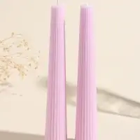 Набор свечей, 3.5х23 см, 2 шт "Башня" светло-розовый 4х9,5х25 см