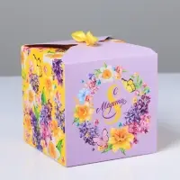 Коробка подарочная складная, упаковка, «С 8 Марта», 12 х 12 х 12 см
