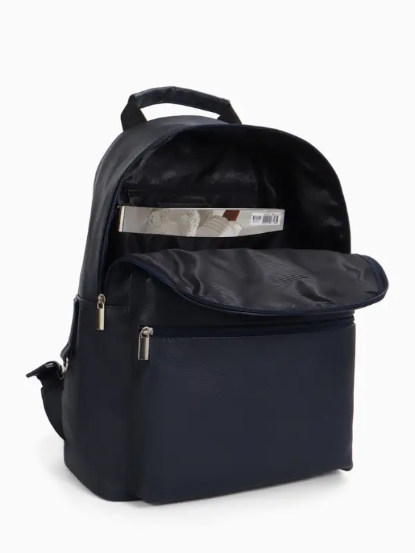 Рюкзак городской TEXTURA на молнии с карманом, размер 30&times;17&times;42 см, тёмно-синий