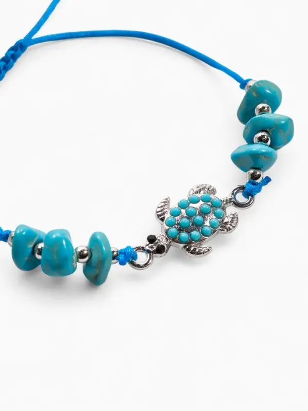 Браслеты-обереги на нити &laquo;Неразлучники. Нить желаний&raquo;, набор 2 шт. камни, голубые