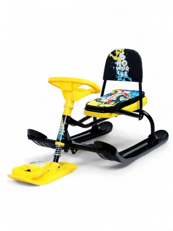 Снегокат &laquo;Тимка спорт 4-1 Зимний спорт&raquo;, ТС4-1/С, со спинкой и ремнём безопасности