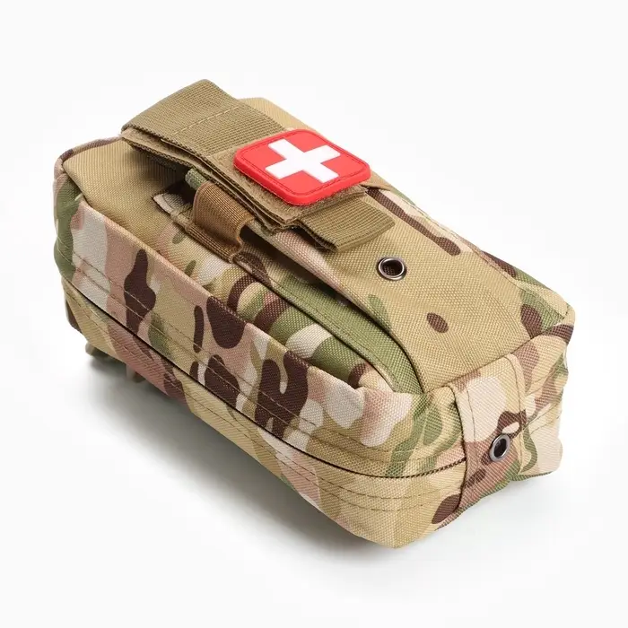 Аптечка тактическая-подсумок, камуфляж мультикам, 11&times;20 см, бежевая