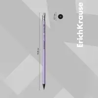 Карандаш чернографитный с ластиком ErichKrause Pastel, HB, круглый в тубусе, МИКС