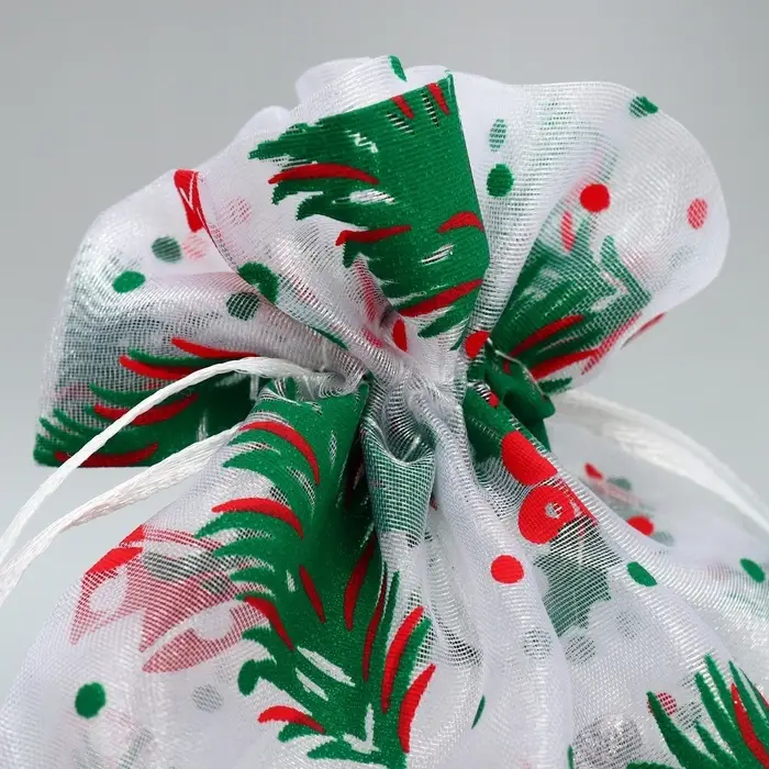 Мешочек подарочный органза «Елочки», 16 х 24 см +/- 1.5 см Мешочек подарочный органза «Елочки», 16 х 24 см +/- 1.5 см