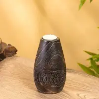 Подсвечник, d=4 см, 8&times;8&times;15 см, дерево джати, тёмно-коричневый