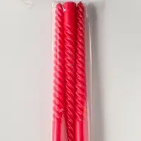 Набор свечей витых 25 см, 3 шт., 57 г, 5 ч, красный