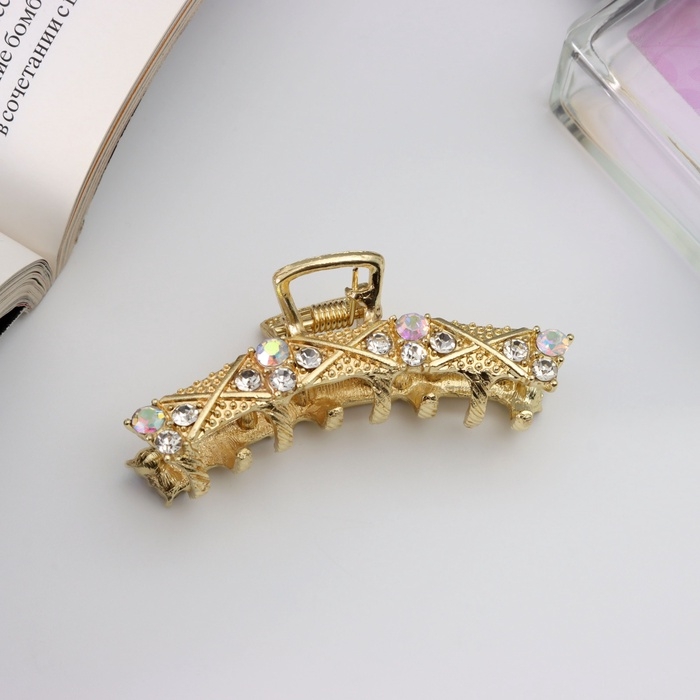 Краб для волос Краб для волос "Кэли" дуга, 6 см, золото