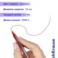 Ручка шариковая ErichKrause. U-108 Original Stick, красный стержень, узел 1 мм