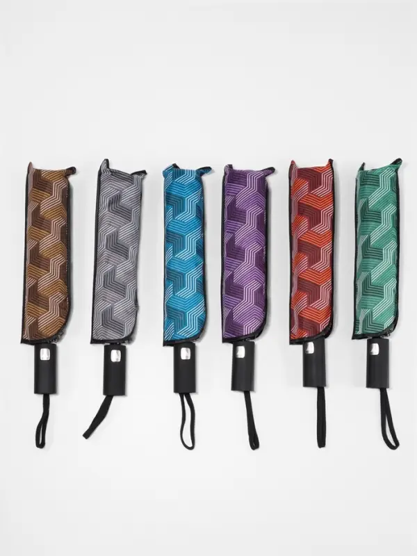 Зонт полуавтоматический &laquo;Геометрия&raquo;, эпонж, 3 сложения, 8 спиц, R=48/55 см, d=96 см, МИКС