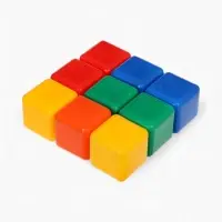Кубики детские, пластиковые, цветные, 9 штук, 4&times;4 см