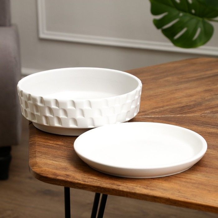 Горшок бонсайница Горшок бонсайница "Фелис" белый, 2 л